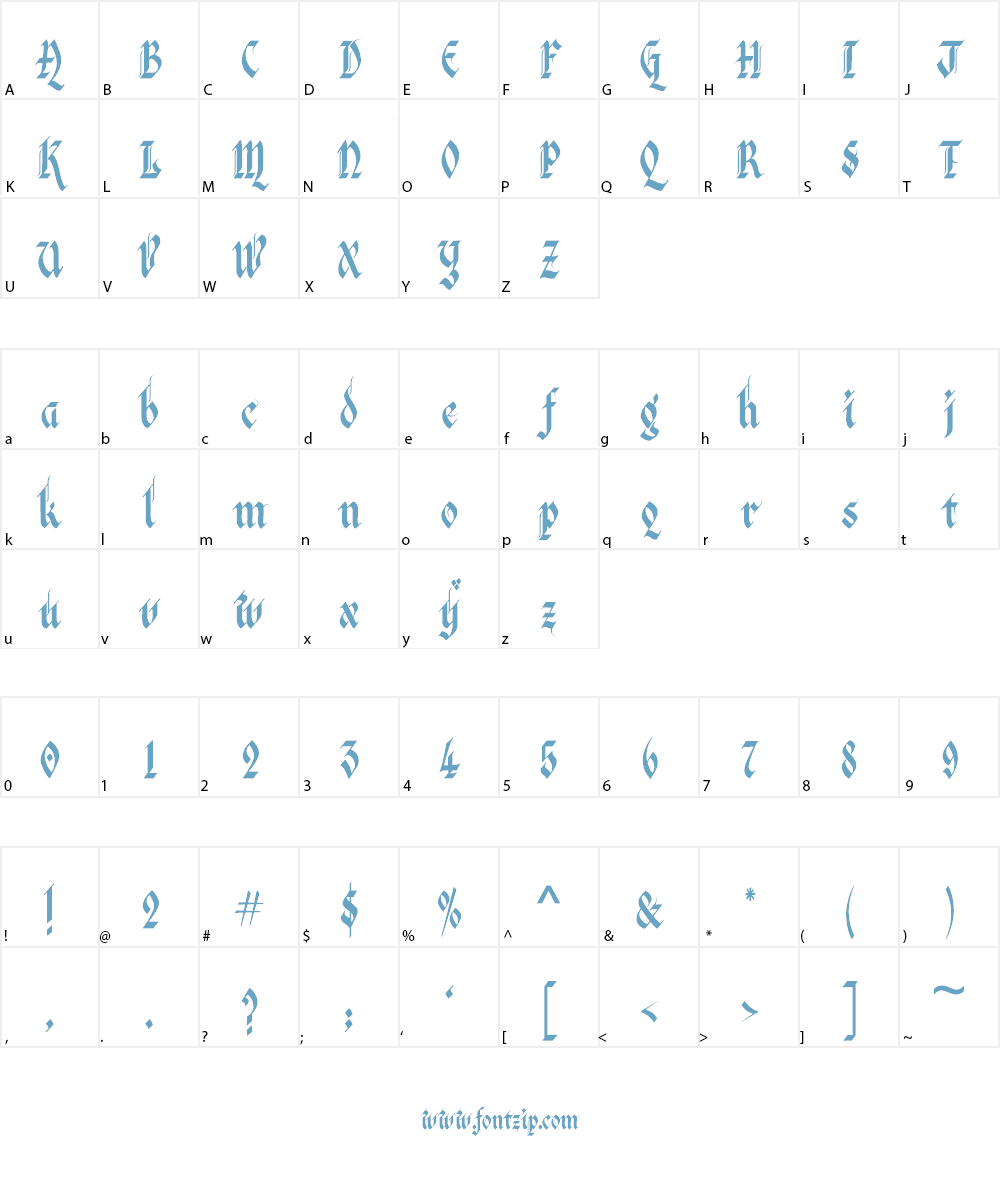 Kingthings Italique Font Character